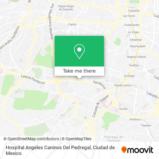 Hospital Angeles Caninos Del Pedregal map