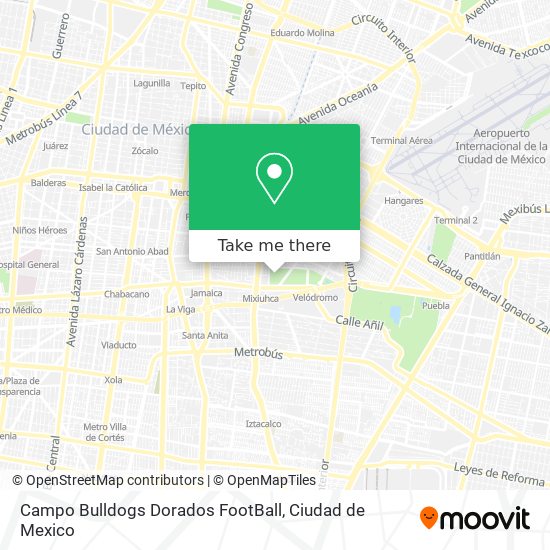 Campo Bulldogs Dorados FootBall map