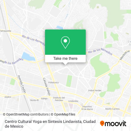 Mapa de Centro Cultural Yoga en Sintesis Lindavista