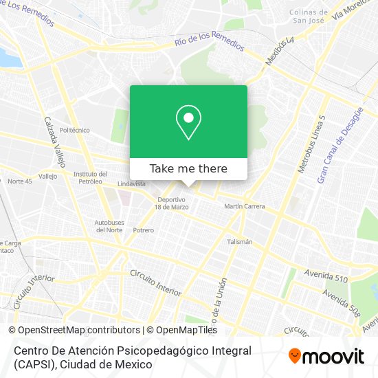 Mapa de Centro De Atención Psicopedagógico Integral (CAPSI)