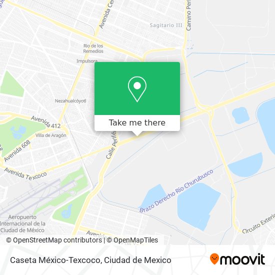 Caseta México-Texcoco map