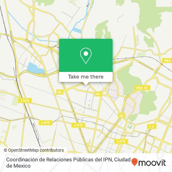 Coordinación de Relaciones Públicas del IPN map