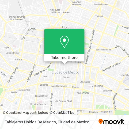 Tablajeros Unidos De México map