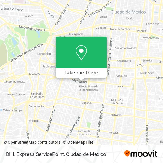 DHL Express ServicePoint map