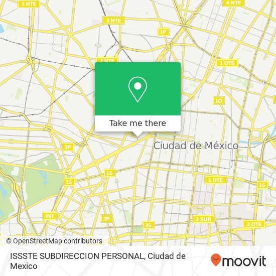 Mapa de ISSSTE SUBDIRECCION PERSONAL