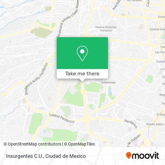 Insurgentes C.U. map