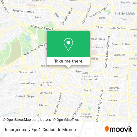 Mapa de Insurgentes y Eje 4