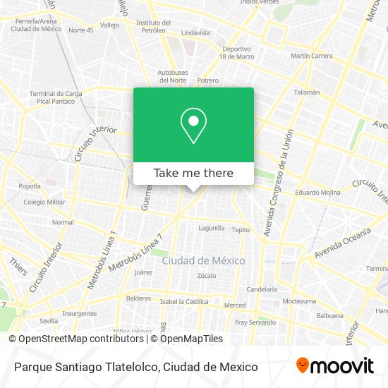 Parque Santiago Tlatelolco map