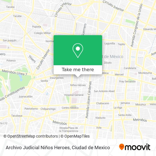 Archivo Judicial Niños Heroes map