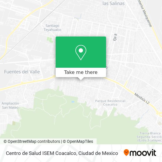 Mapa de Centro de Salud ISEM Coacalco