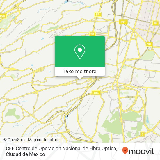 CFE Centro de Operacion Nacional de Fibra Optica map