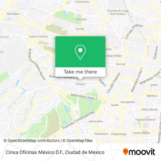 Cinsa Oficinas México D.F. map