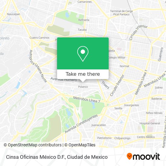 Mapa de Cinsa Oficinas México D.F.