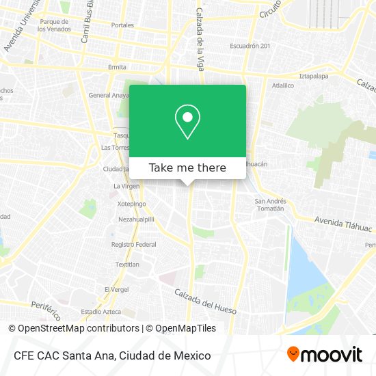 Mapa de CFE CAC Santa Ana