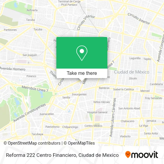 Reforma 222 Centro Financiero map