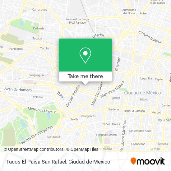 Mapa de Tacos El Paisa San Rafael