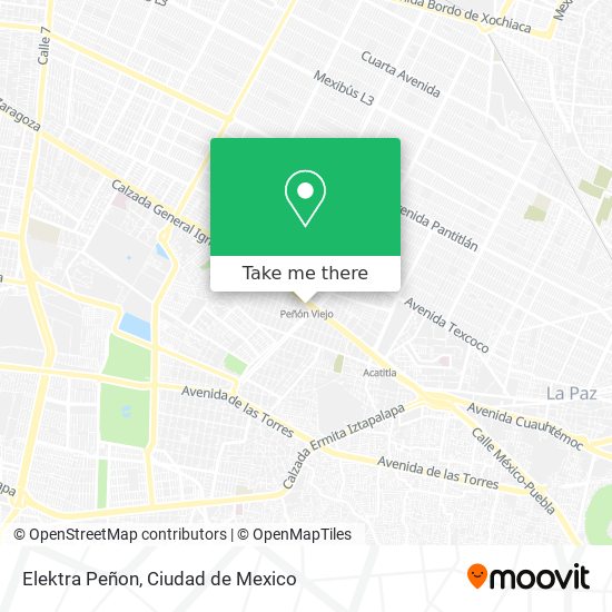 Elektra Peñon map