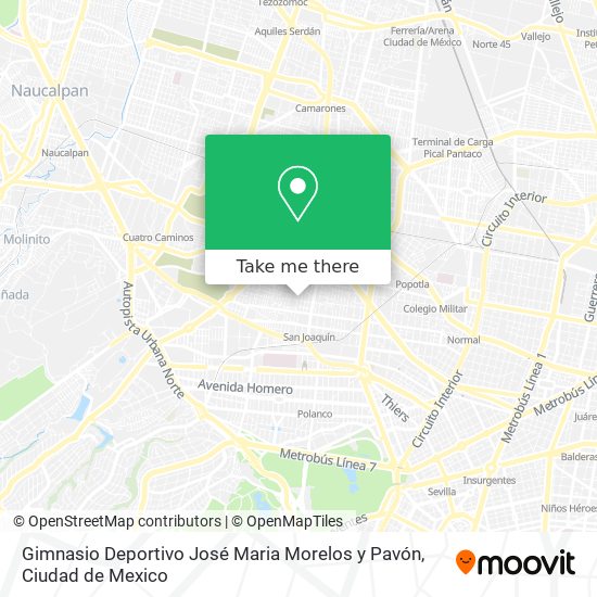 Gimnasio Deportivo José Maria Morelos y Pavón map