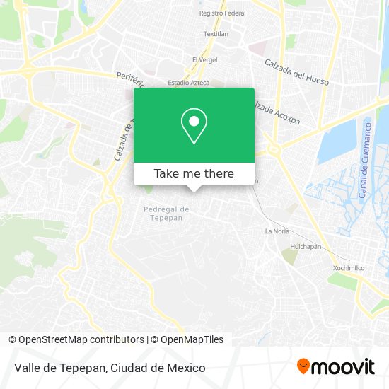 Mapa de Valle de Tepepan