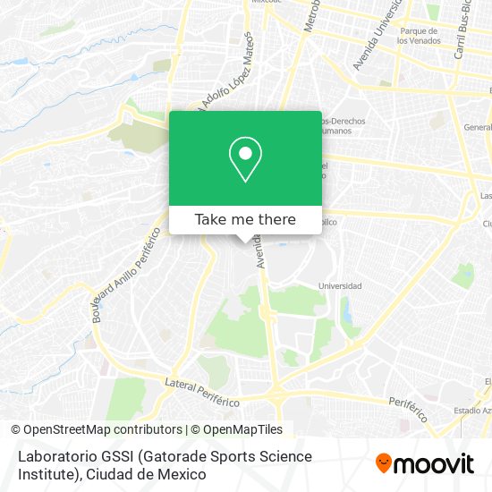 Laboratorio GSSI (Gatorade Sports Science Institute) map