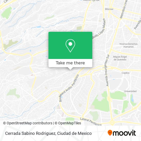 Cerrada Sabino Rodriguez map