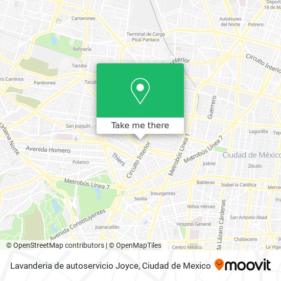 Mapa de Lavanderia de autoservicio Joyce