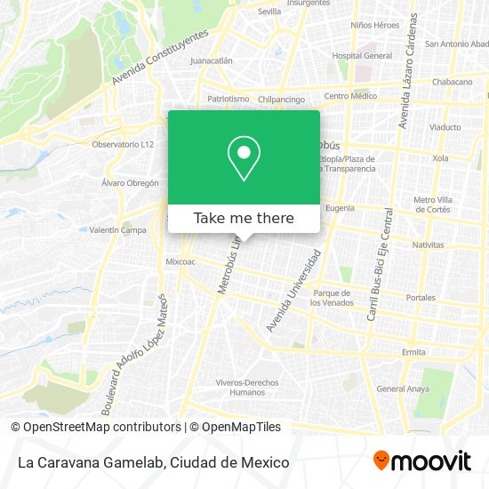 How to get to La Caravana Gamelab in Miguel Hidalgo by Bus or Metro