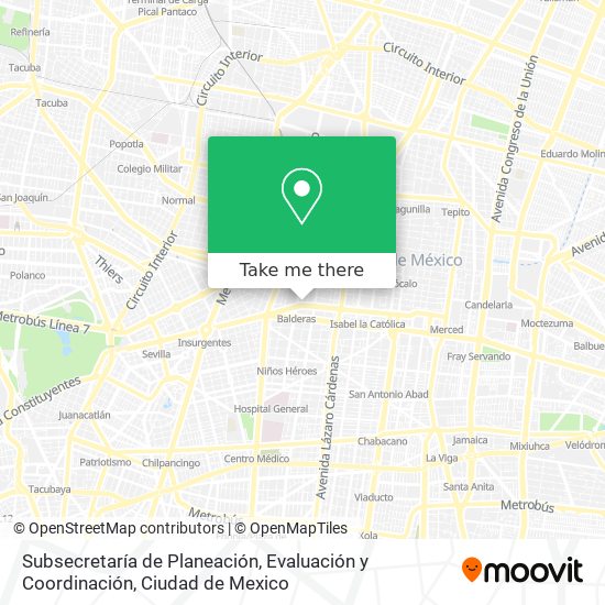 Subsecretaría de Planeación, Evaluación y Coordinación map
