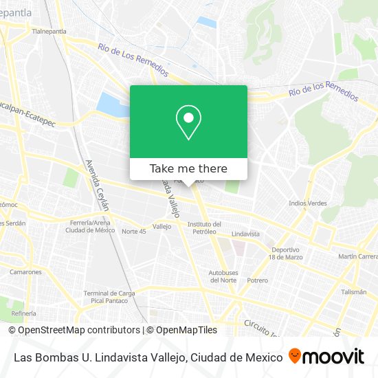 Mapa de Las Bombas U. Lindavista Vallejo