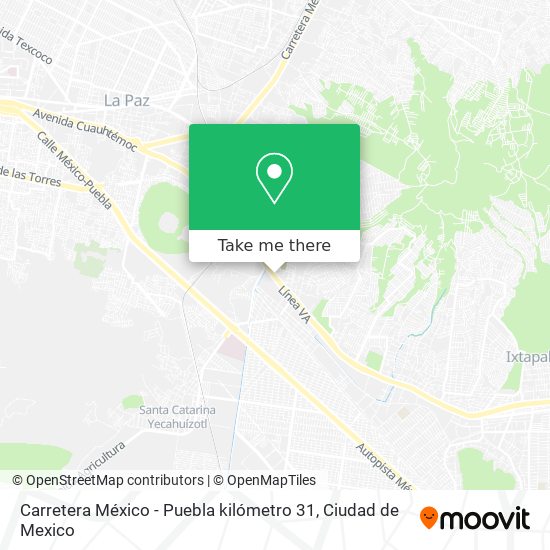 Carretera México - Puebla kilómetro 31 map