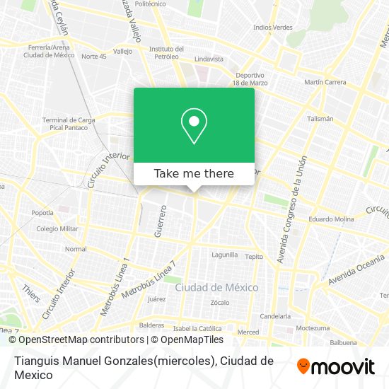 Tianguis Manuel Gonzales(miercoles) map