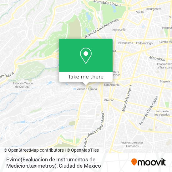 Evime(Evaluacion de Instrumentos de Medicion,taximetros) map