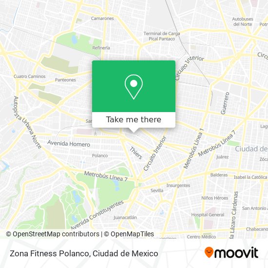 Zona Fitness Polanco map