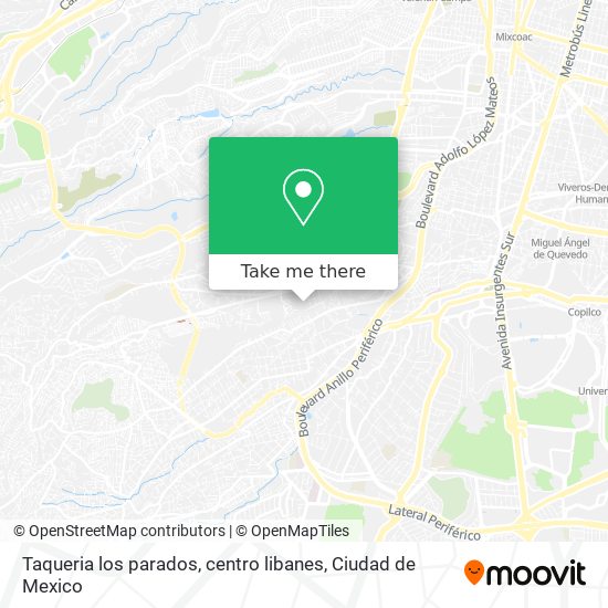 Taqueria los parados, centro libanes map