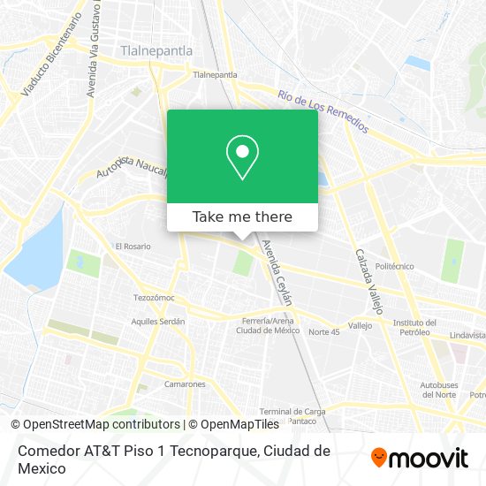 Comedor AT&T Piso 1 Tecnoparque map