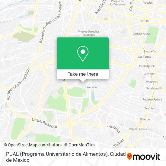 PUAL (Programa Universitario de Alimentos) map