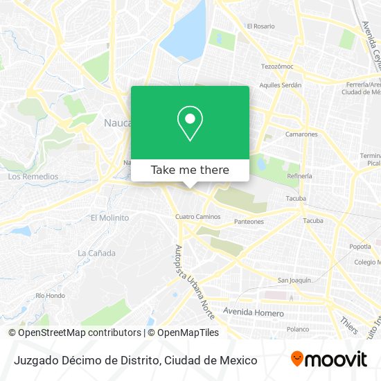 Mapa de Juzgado Décimo de Distrito