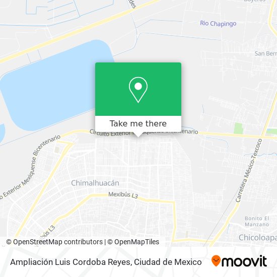 Ampliación Luis Cordoba Reyes map