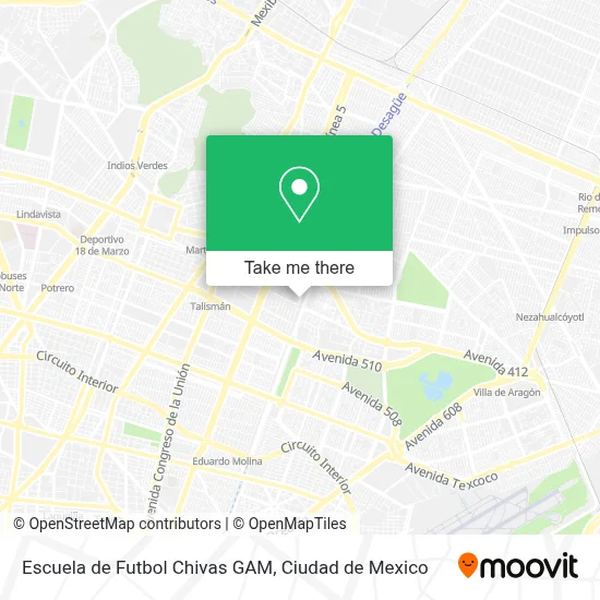 Escuela de Futbol Chivas GAM map