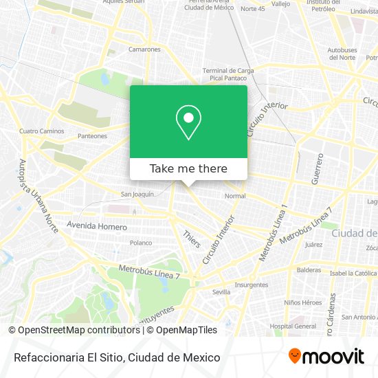 Mapa de Refaccionaria El Sitio