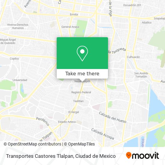 Transportes Castores Tlalpan map