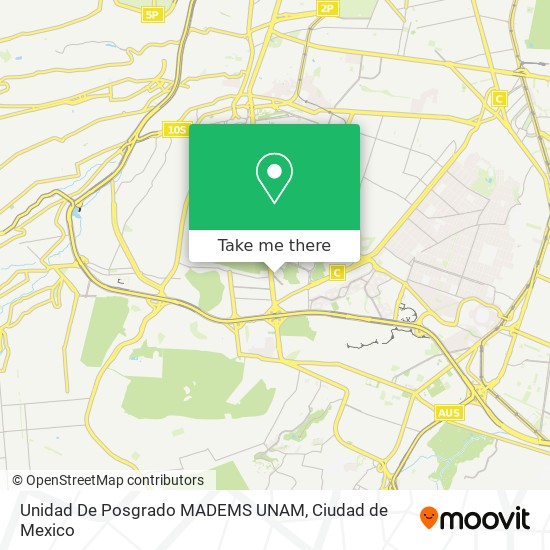Mapa de Unidad De Posgrado MADEMS UNAM