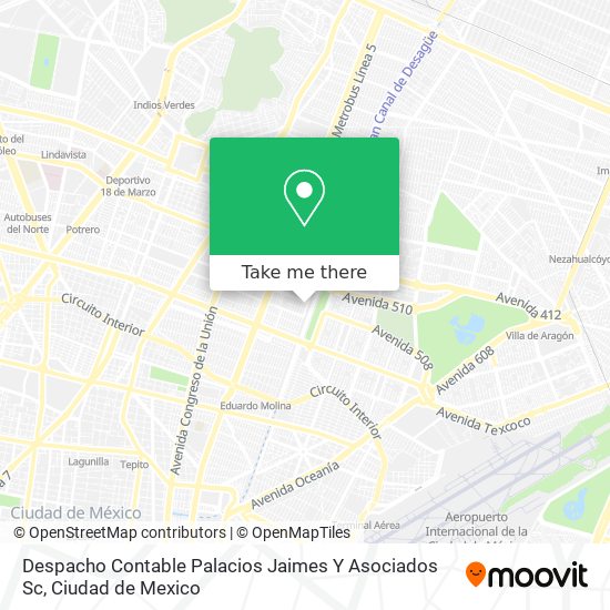 Despacho Contable Palacios Jaimes Y Asociados Sc map