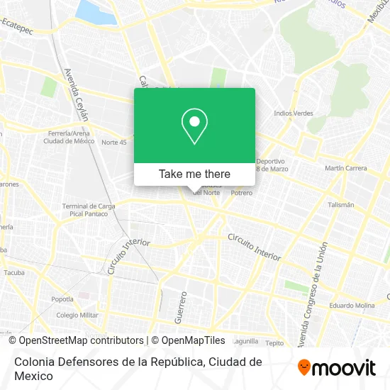 Colonia Defensores de la República map