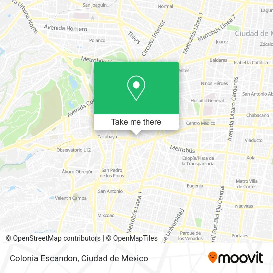 Mapa de Colonia Escandon