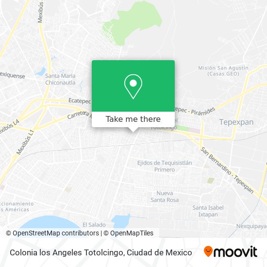 Colonia los Angeles Totolcingo map