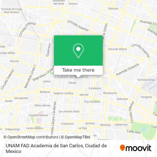 UNAM FAD Academia de San Carlos map