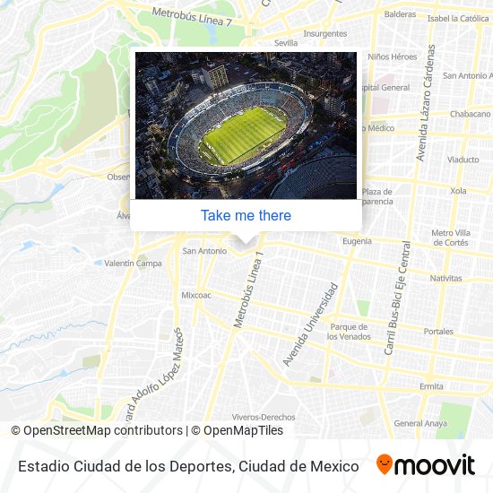 Mapa de Estadio Ciudad de los Deportes