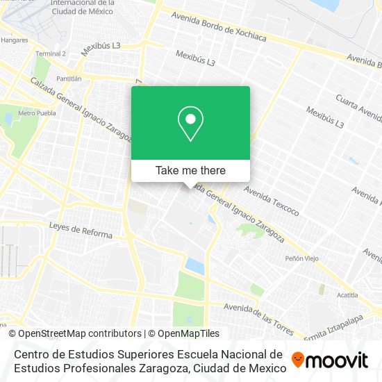 Mapa de Centro de Estudios Superiores Escuela Nacional de Estudios Profesionales Zaragoza