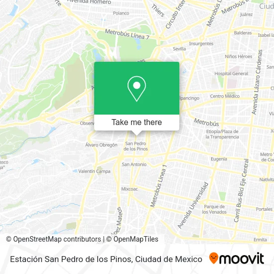 Mapa de Estación San Pedro de los Pinos